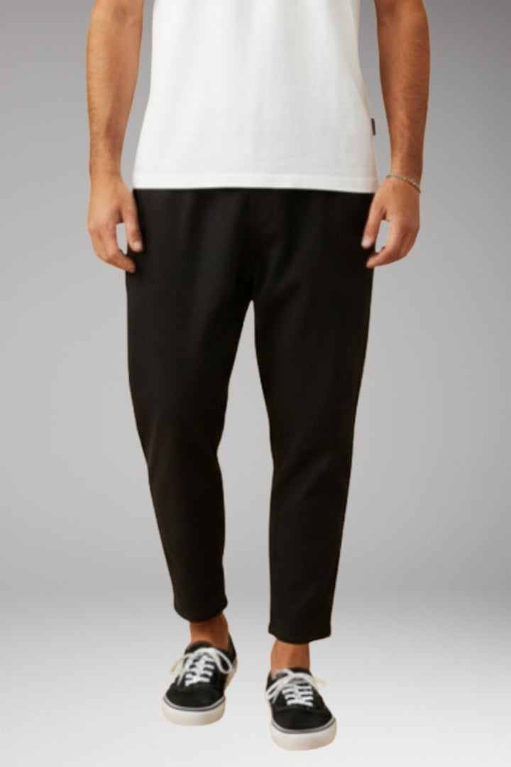 Men's Trousers with Elastic Waistband and Relaxed Fit