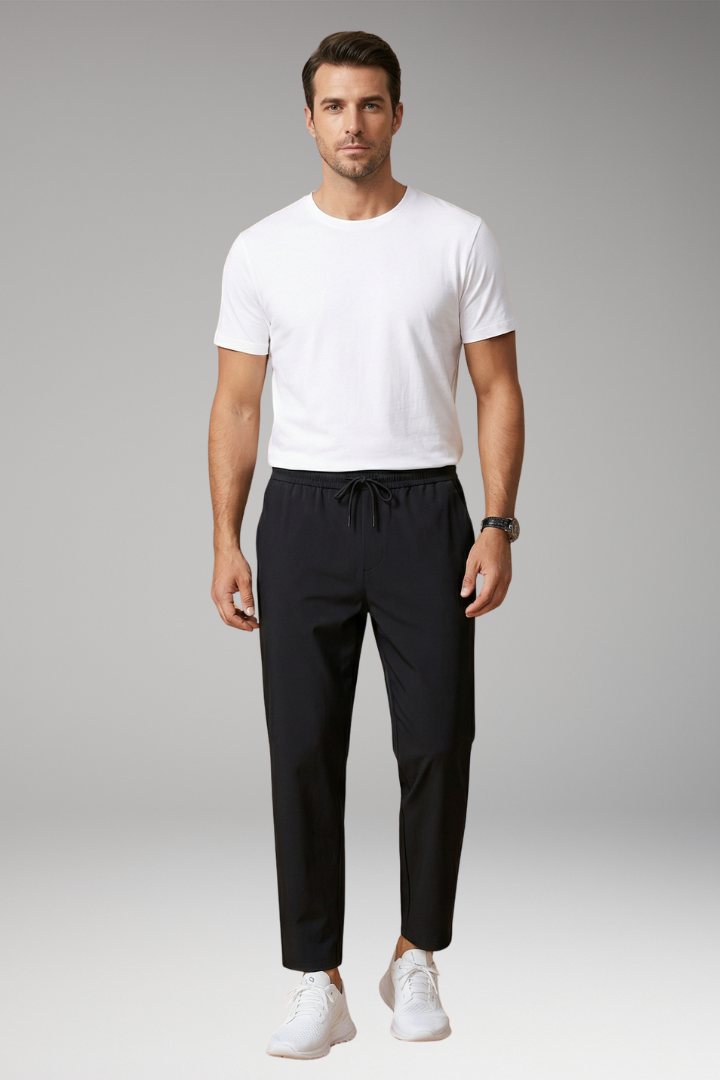 Men's Trousers with Tailored Fit and Elastic Waistband