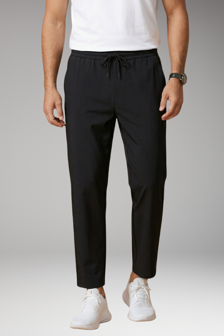 Men's Trousers with Tailored Fit and Elastic Waistband