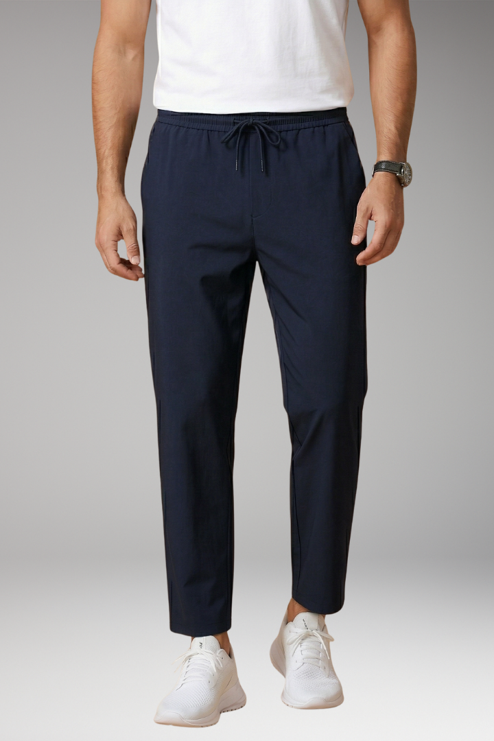 Men's Trousers with Tailored Fit and Elastic Waistband