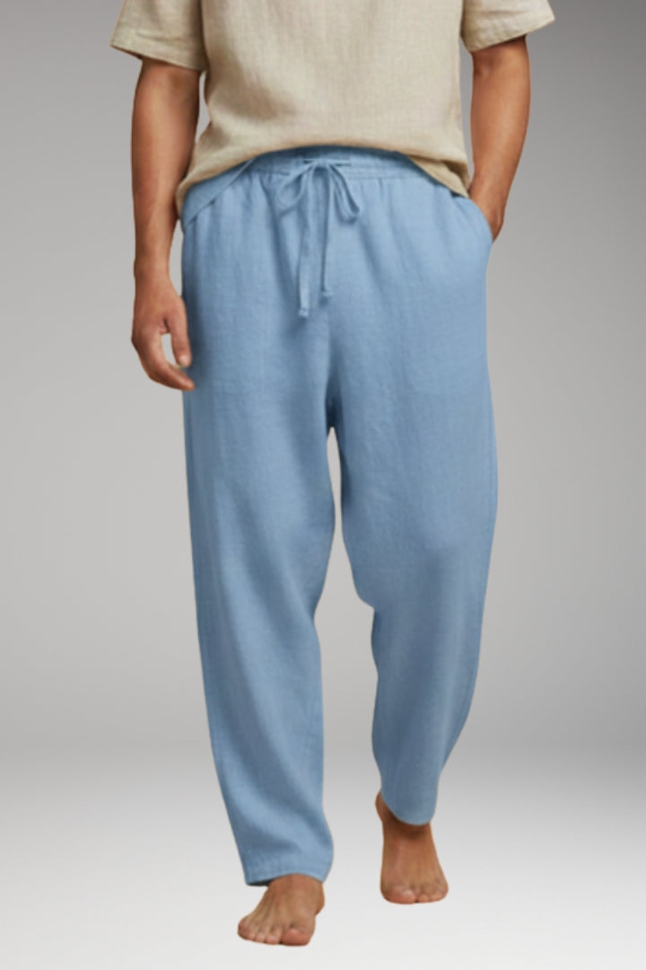 Men's Trousers with Wide-Leg Design and Drawstring Waistband