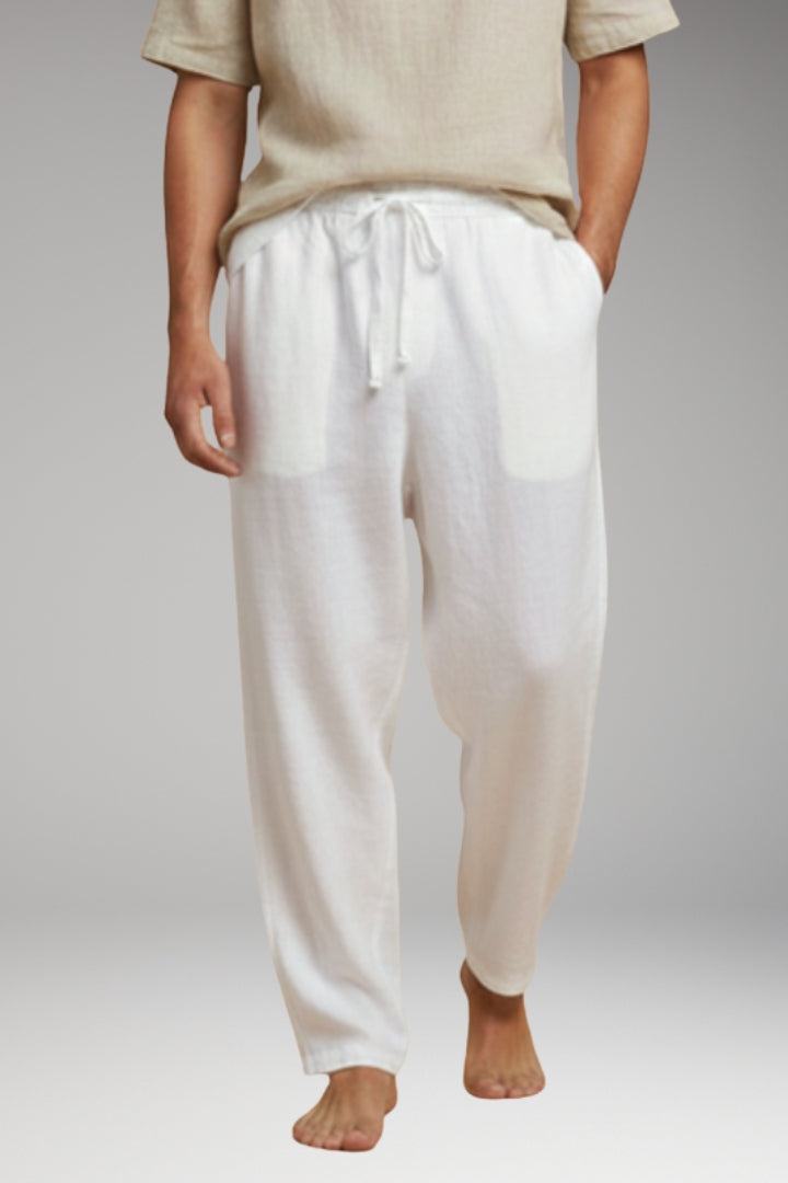 Men's Trousers with Wide-Leg Design and Drawstring Waistband