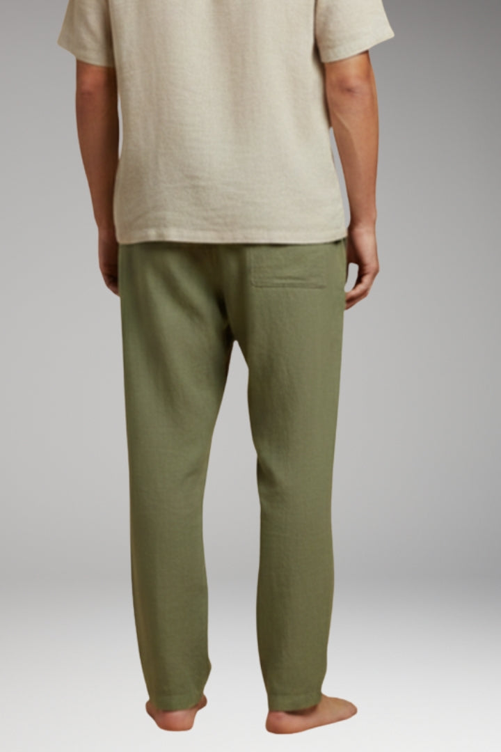 Men's Trousers with Wide-Leg Design and Drawstring Waistband