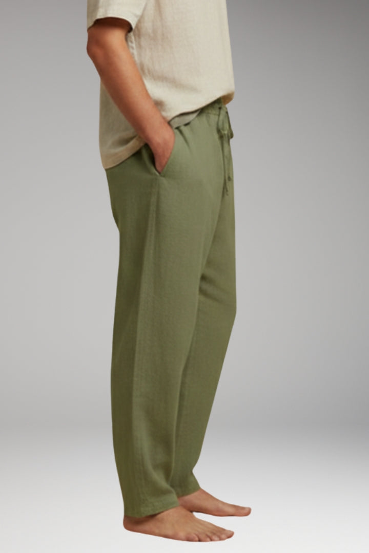 Men's Trousers with Wide-Leg Design and Drawstring Waistband