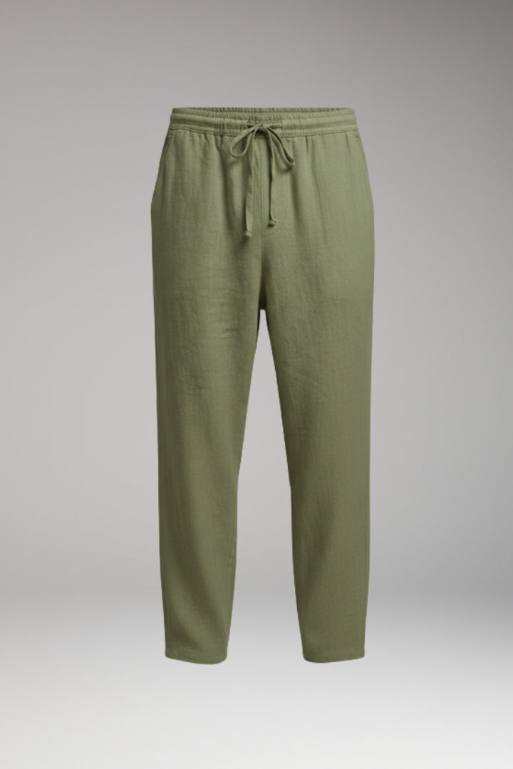 Men's Trousers with Wide-Leg Design and Drawstring Waistband