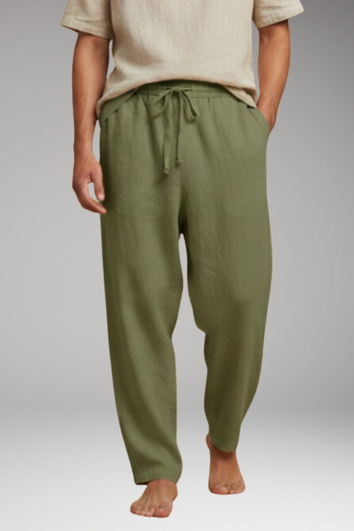 Men's Trousers with Wide-Leg Design and Drawstring Waistband