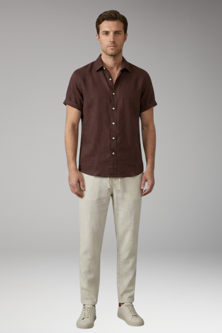 Men's Two-Piece Set with Shirt and Trousers
