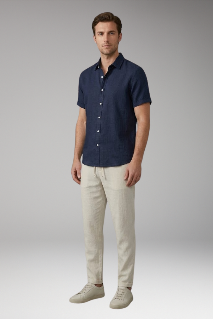 Men's Two-Piece Set with Shirt and Trousers