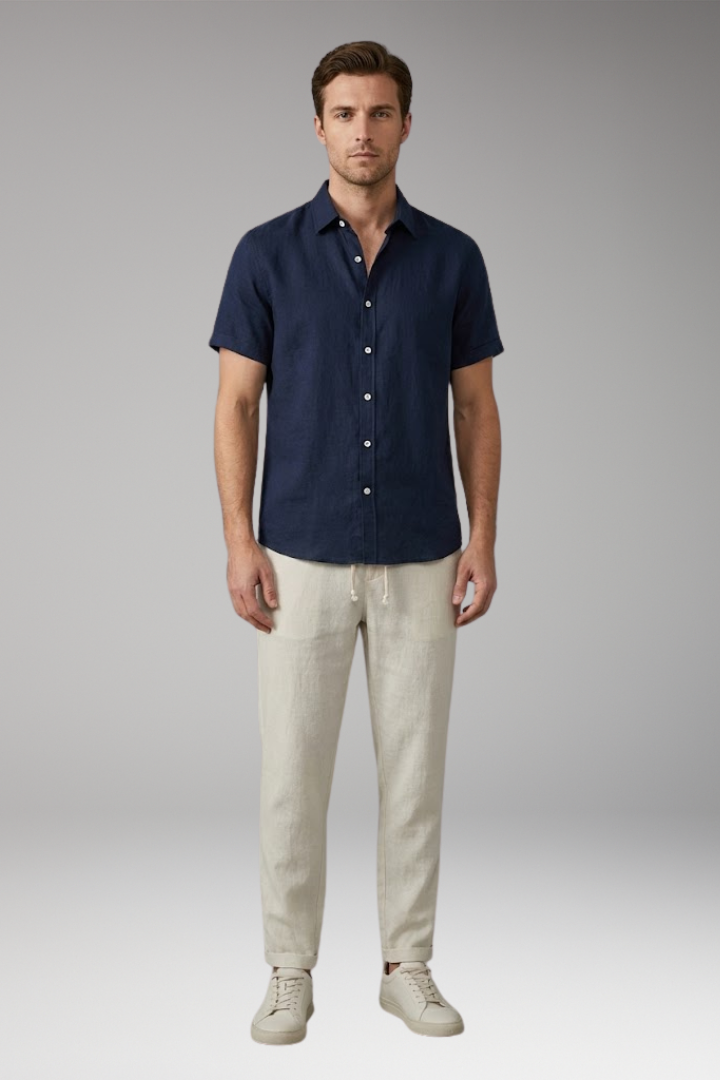 Men's Two-Piece Set with Shirt and Trousers