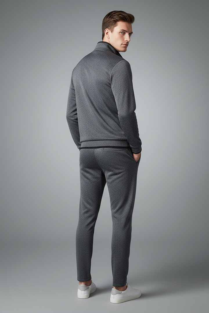 Men’s Two-Piece Tracksuit with Zip Jacket and Drawcord Pants