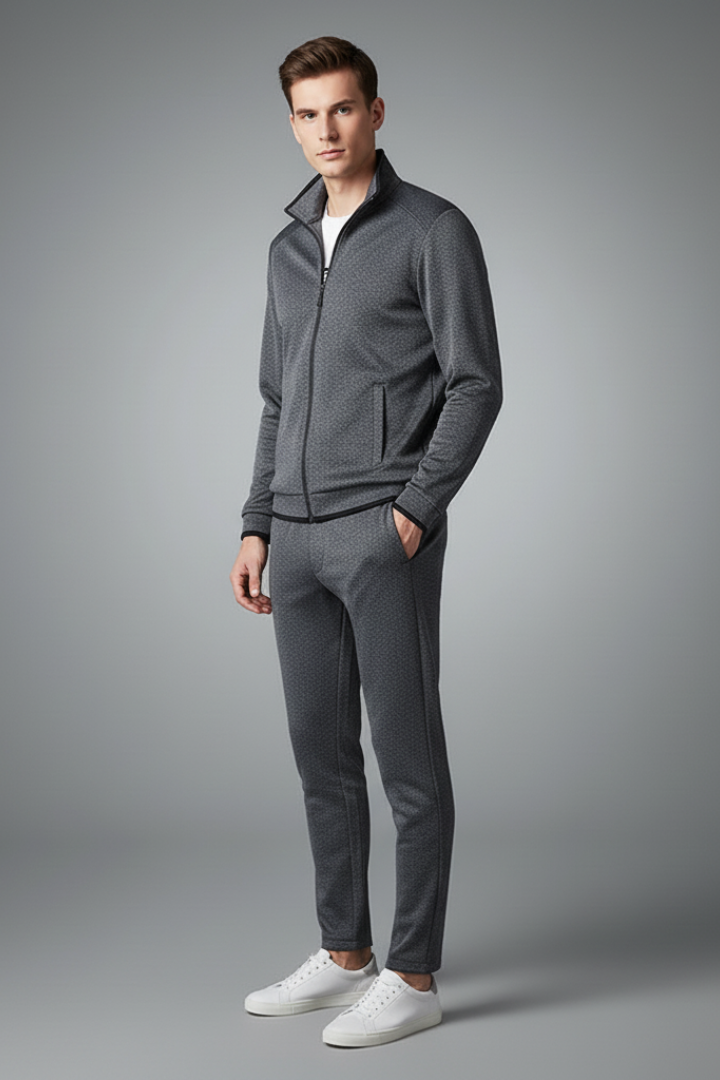 Men’s Two-Piece Tracksuit with Zip Jacket and Drawcord Pants