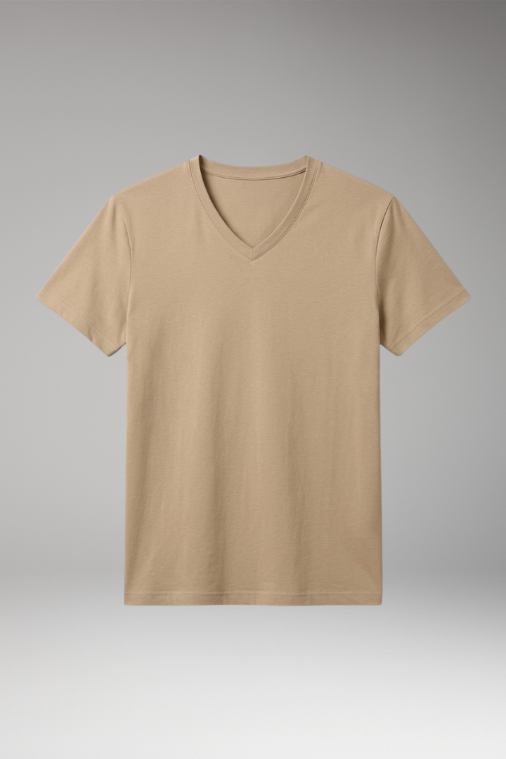 Men's V-neck T-shirt with Short Sleeves