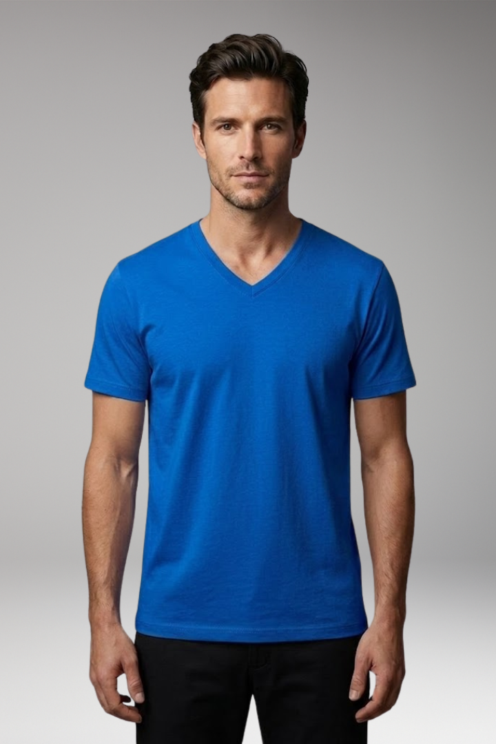 Men's V-neck T-shirt with Short Sleeves