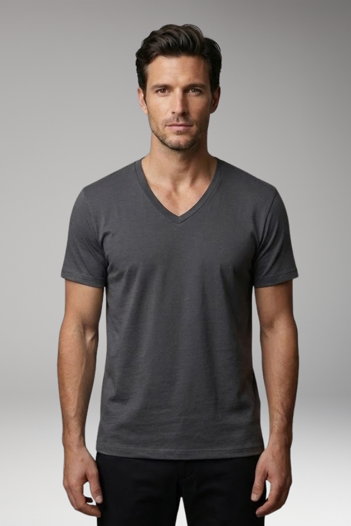 Men's V-neck T-shirt with Short Sleeves