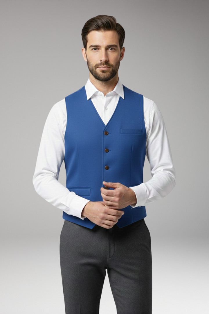 Men’s Vest with V-Neck and Button Closure