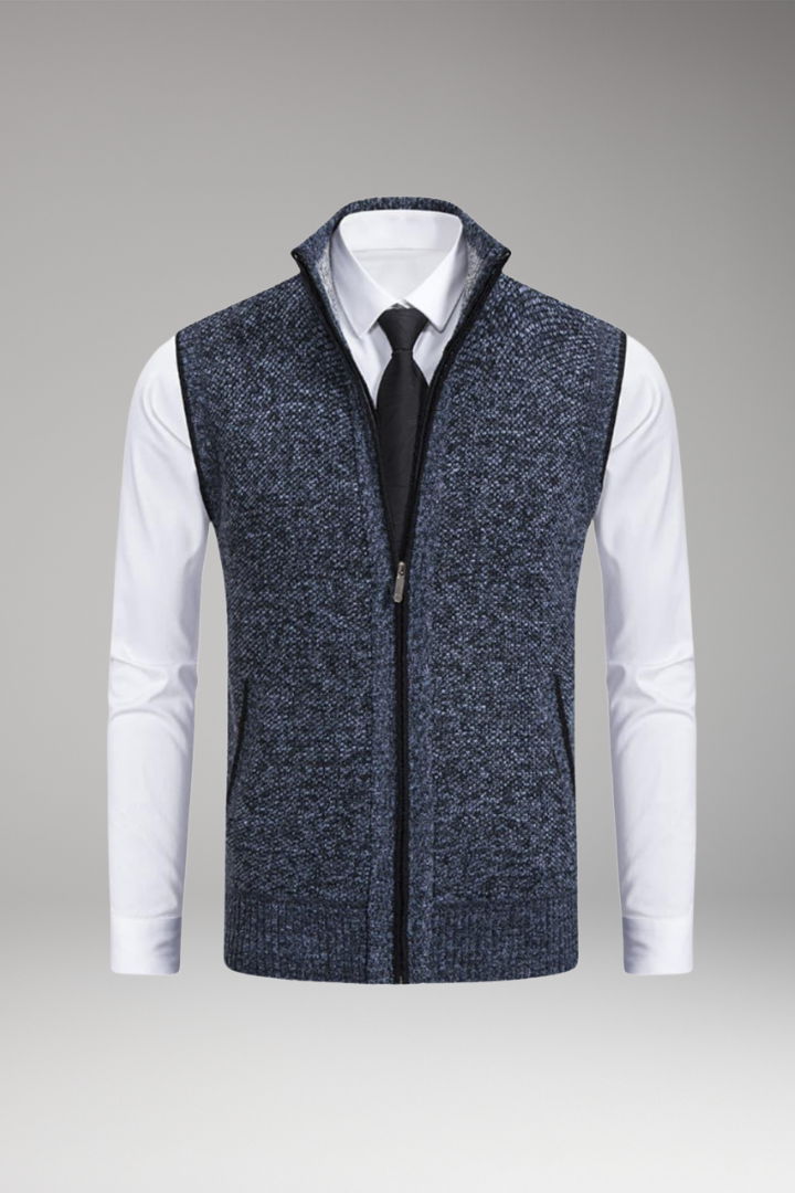 Men’s Vest with Zip Closure and Straight Profile