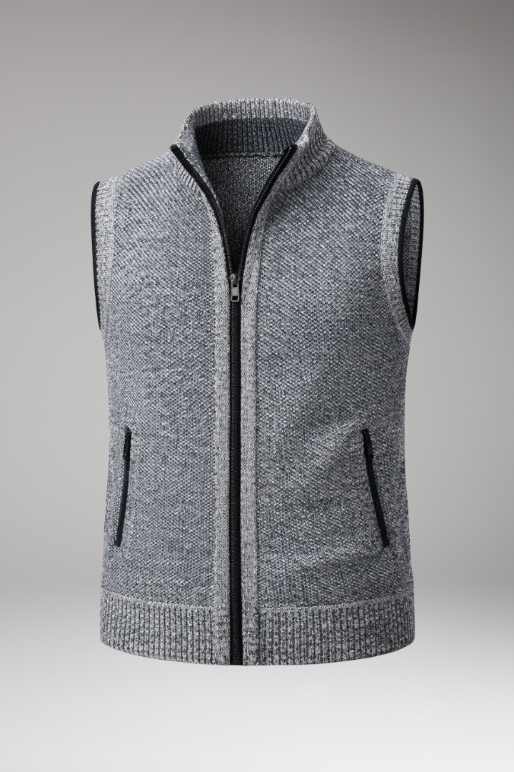 Men's Vest with Zipper Closure and Side Pockets