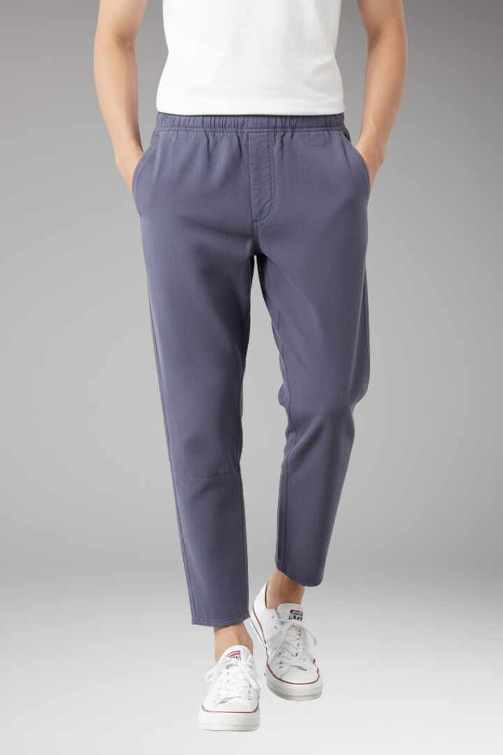 Men’s Cropped Pants with Elastic Waist and Side Pockets