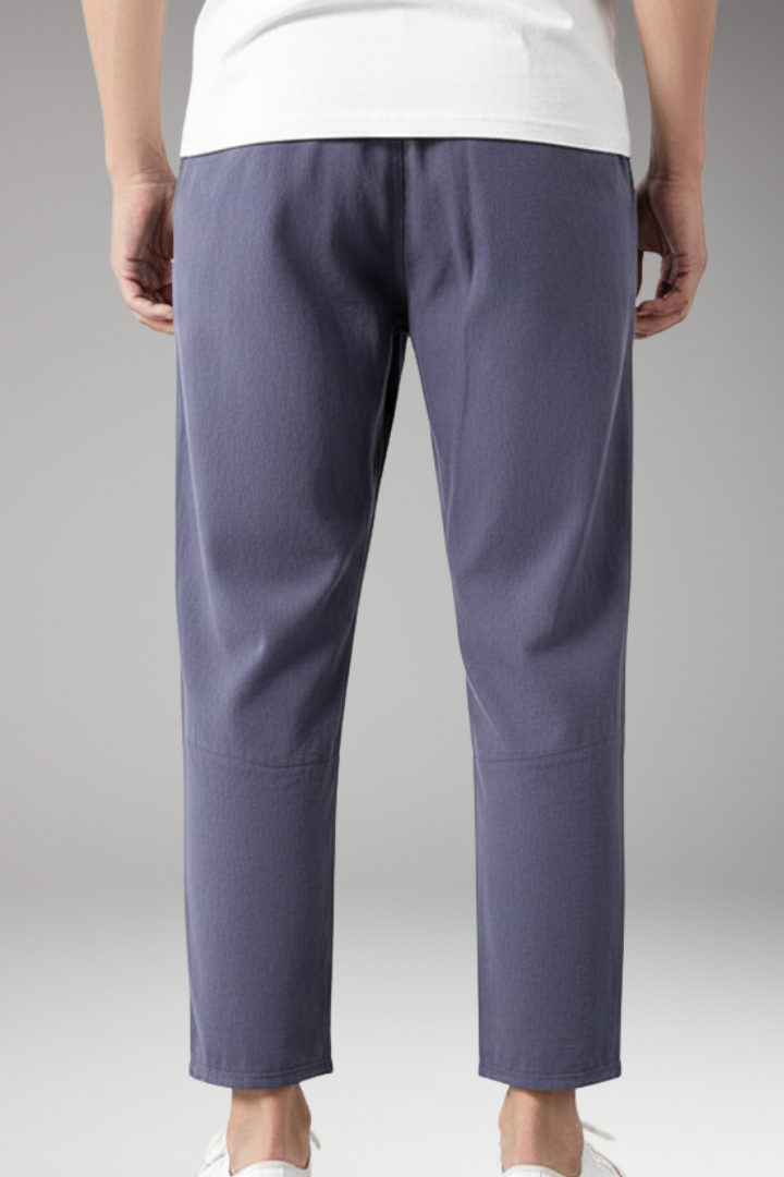 Men’s Cropped Pants with Elastic Waist and Side Pockets