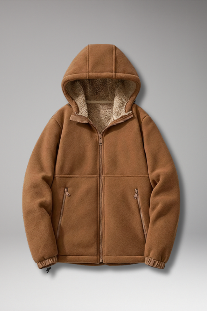 Men's Jacket with Hood and Zipper Pockets