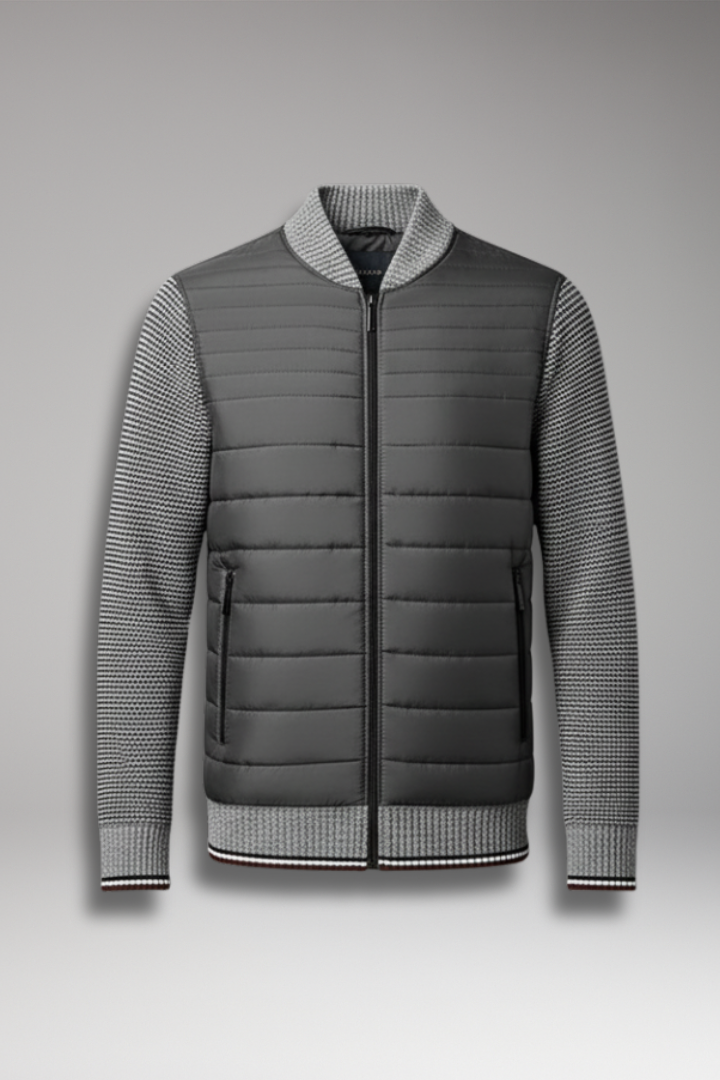 Men’s Jacket with Quilted Body and Contrast Sleeves