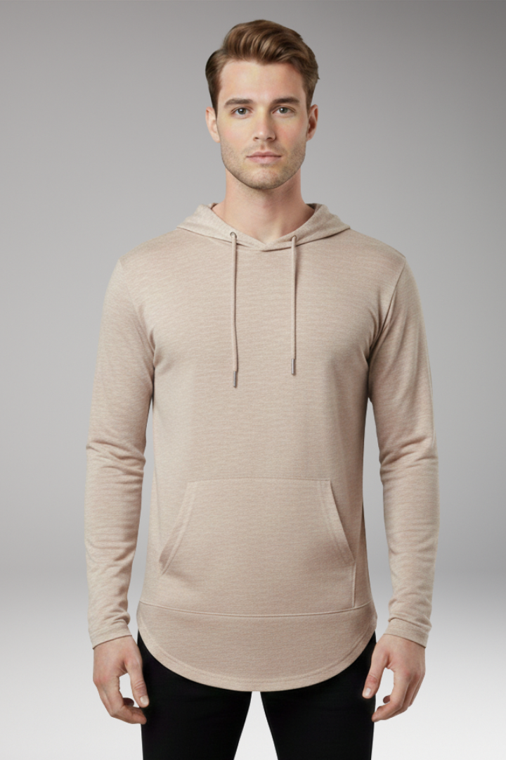 Men's Outdoor Hoodie with Drawstring Hood and Front Pocket