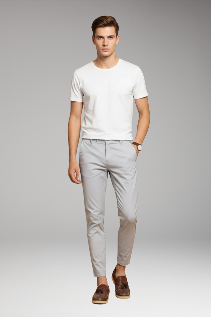 Men’s Slim-Fit Trousers with Tapered Ankle