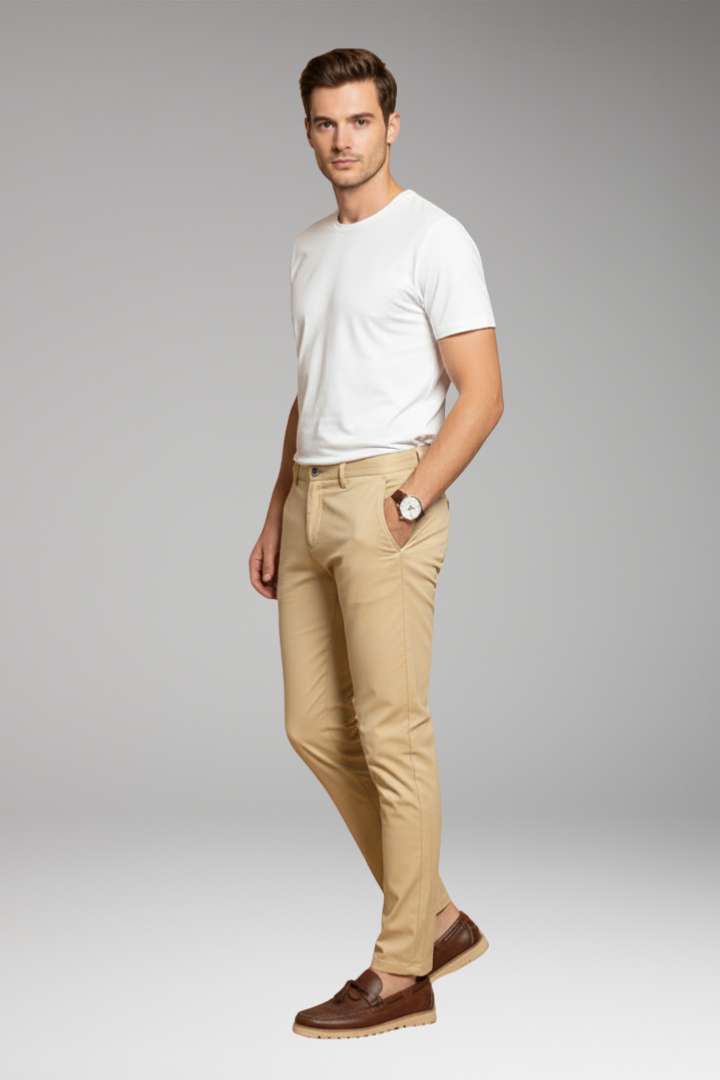 Men’s Slim-Fit Trousers with Tapered Ankle