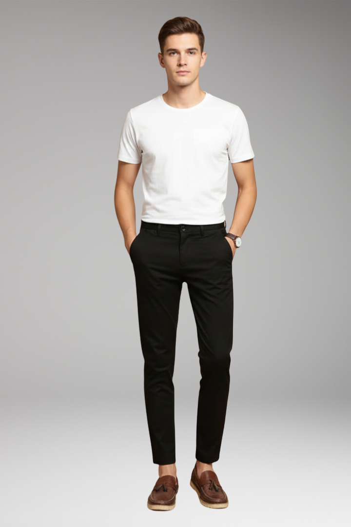 Men’s Slim-Fit Trousers with Tapered Ankle