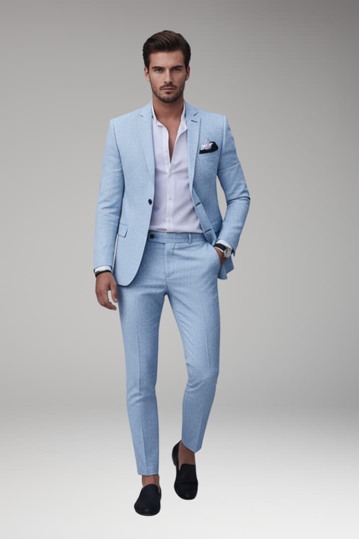 Men's Suit with Blazer and Straight-Leg Pants