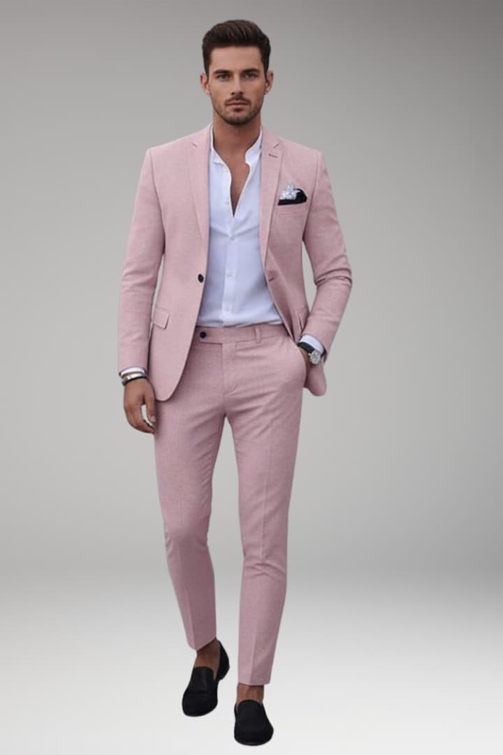 Men's Suit with Blazer and Straight-Leg Pants