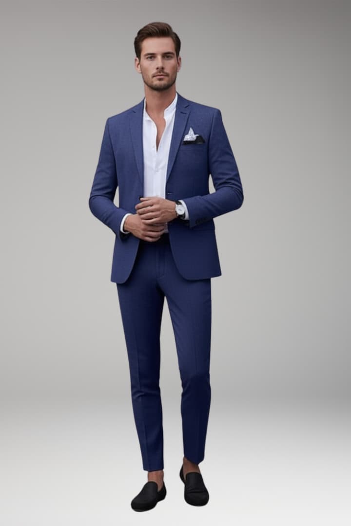 Men's Suit with Blazer and Straight-Leg Pants