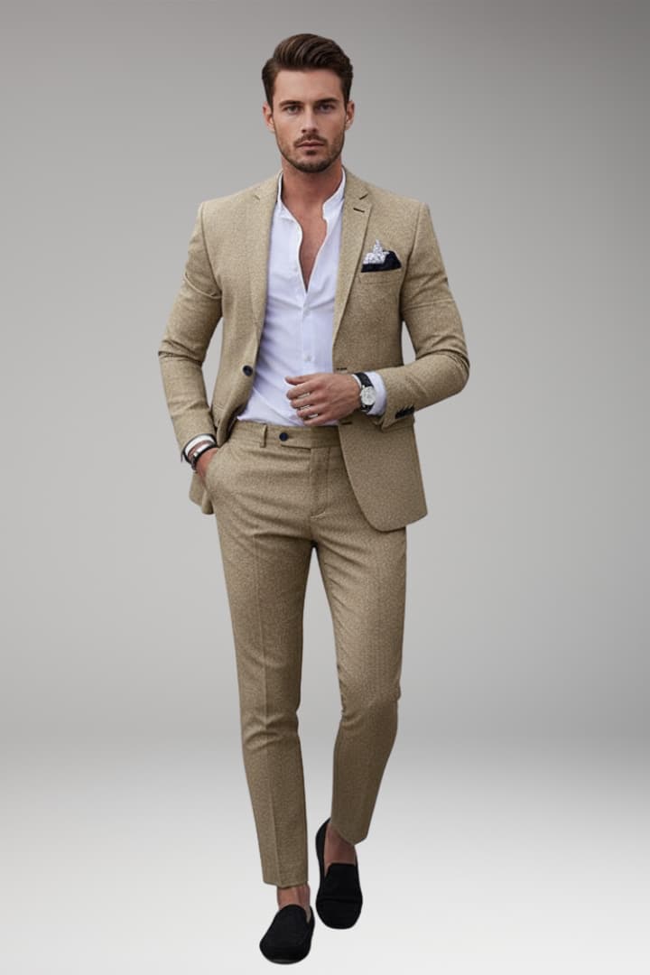 Men's Suit with Blazer and Straight-Leg Pants