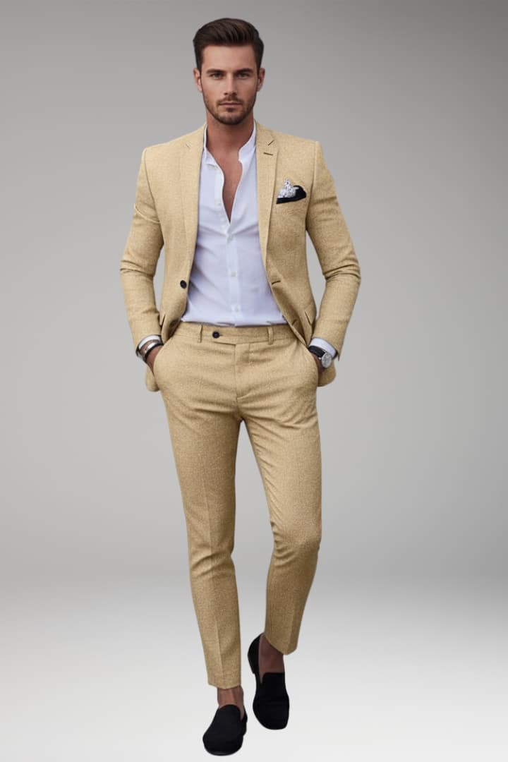 Men's Suit with Blazer and Straight-Leg Pants