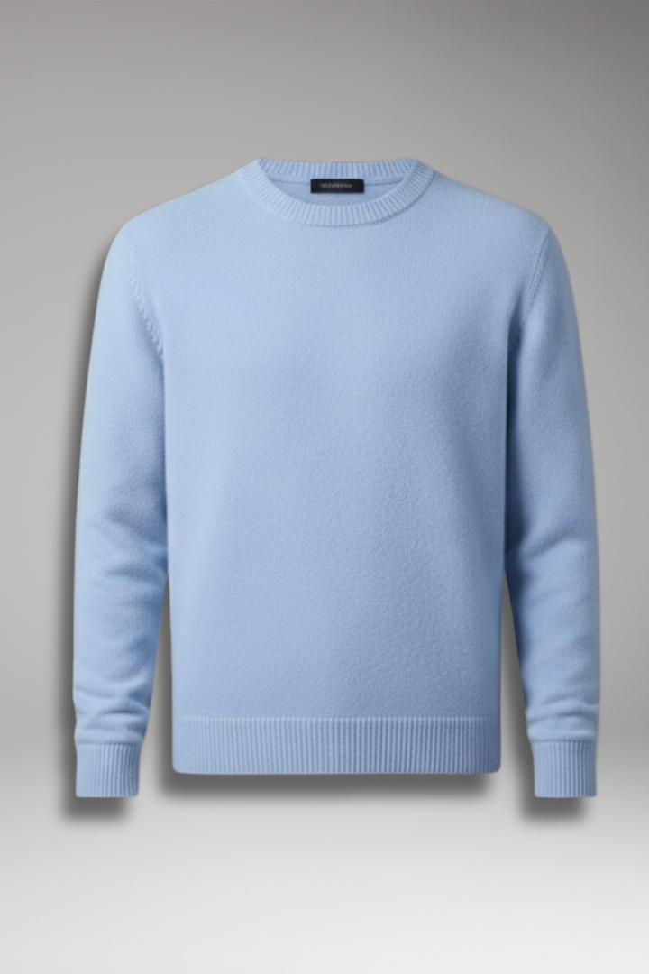 Men's Sweater with Round Neck and Long Sleeves