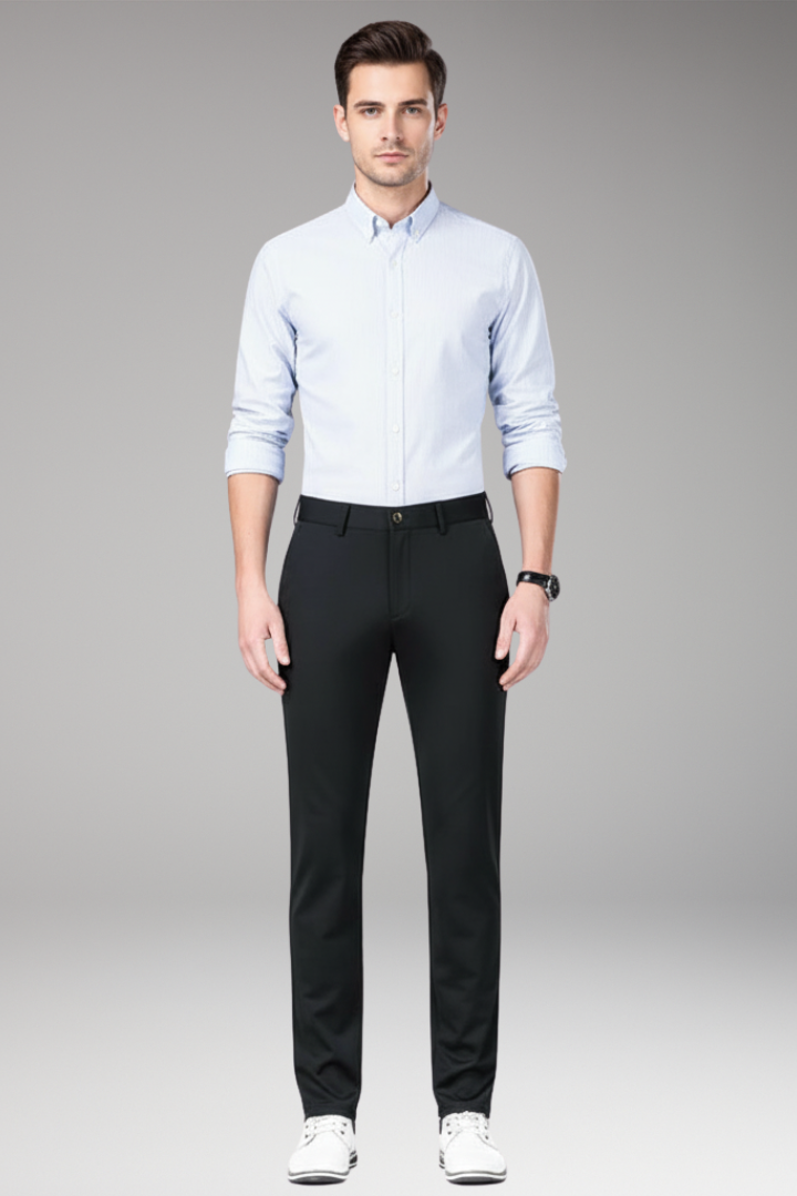 Men’s Trousers with Stretch Waist and Straight Legs