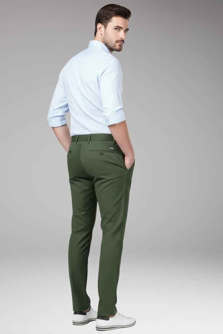 Men’s Trousers with Stretch Waist and Straight Legs