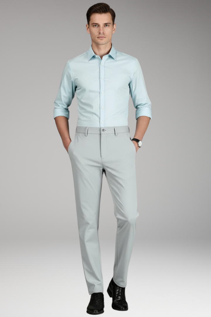 Men’s Trousers with Stretch Waist and Straight Legs