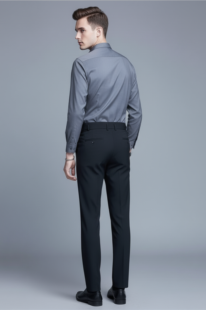 Men’s Trousers with Waist Tabs and Front Pleats