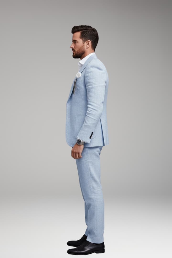 Men’s Two-Piece Suit Set with Structured Blazer