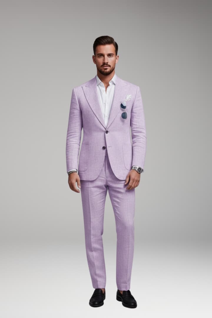 Men’s Two-Piece Suit Set with Structured Blazer