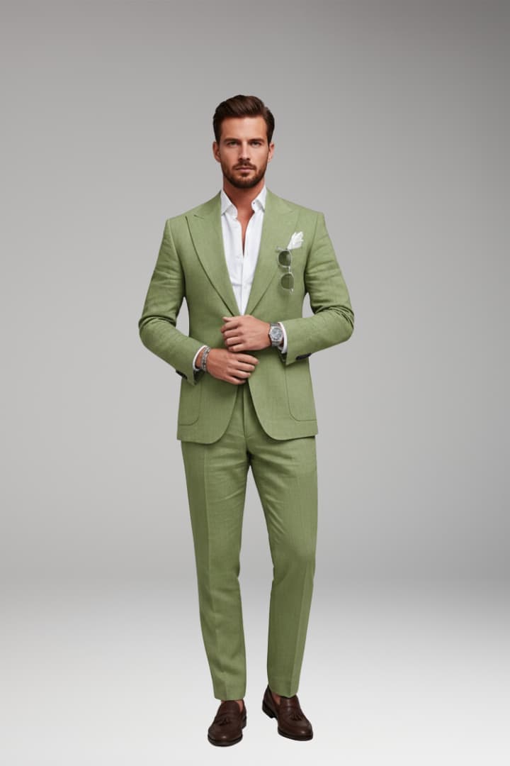 Men’s Two-Piece Suit Set with Structured Blazer