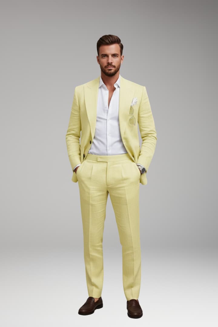 Men’s Two-Piece Suit Set with Structured Blazer