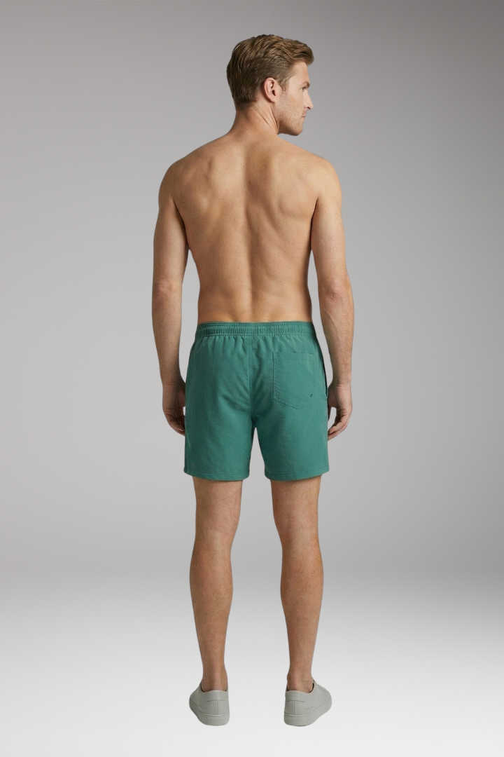 Men's Mid-Length Swim Trunks with Elastic Waistband and Side Pockets