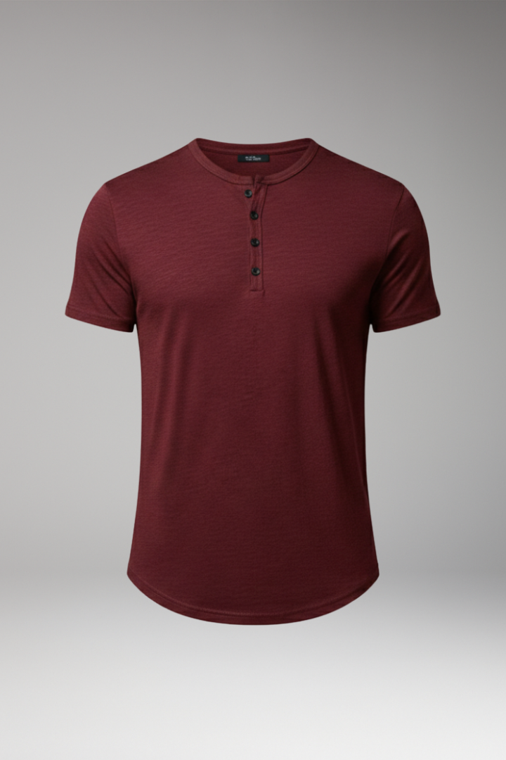 Men's Shirt with Button Fastening and Short Sleeves