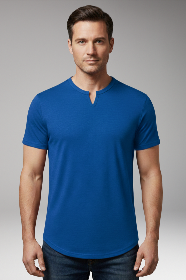 Men's Shirt with Button Fastening and Short Sleeves