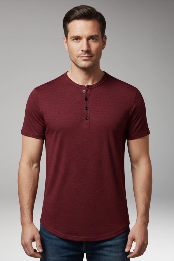 Men's Shirt with Button Fastening and Short Sleeves