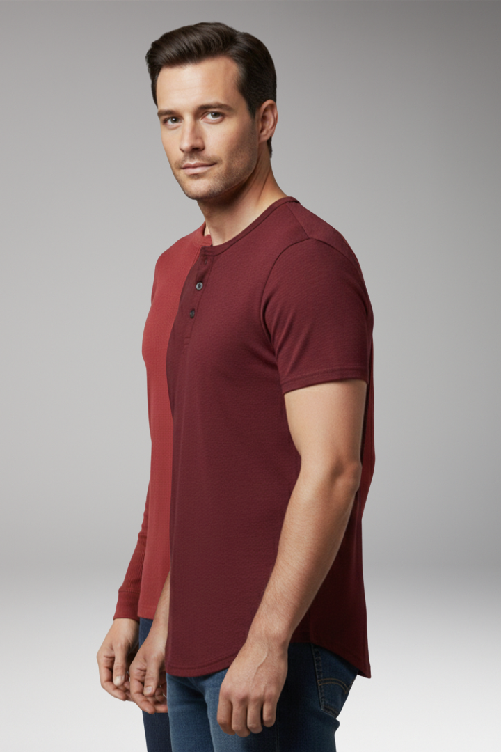 Men's Shirt with Button Fastening and Short Sleeves