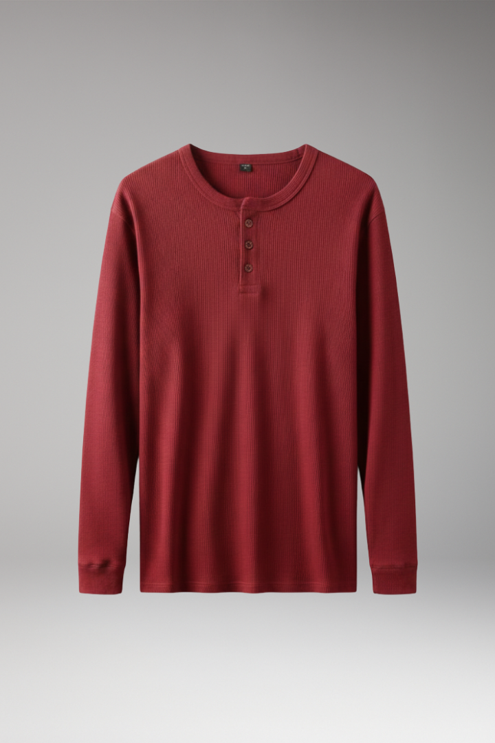 Men's Shirt with Button Placket and Ribbed Texture