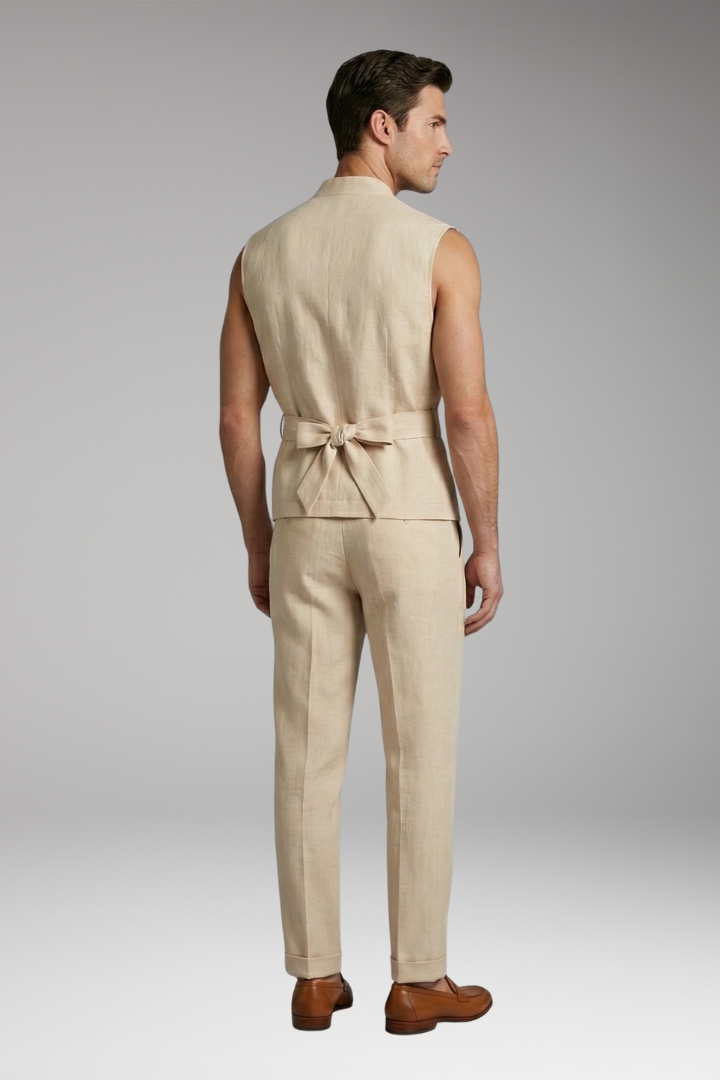 Men's Sleeveless Top and Drawstring Trousers Set